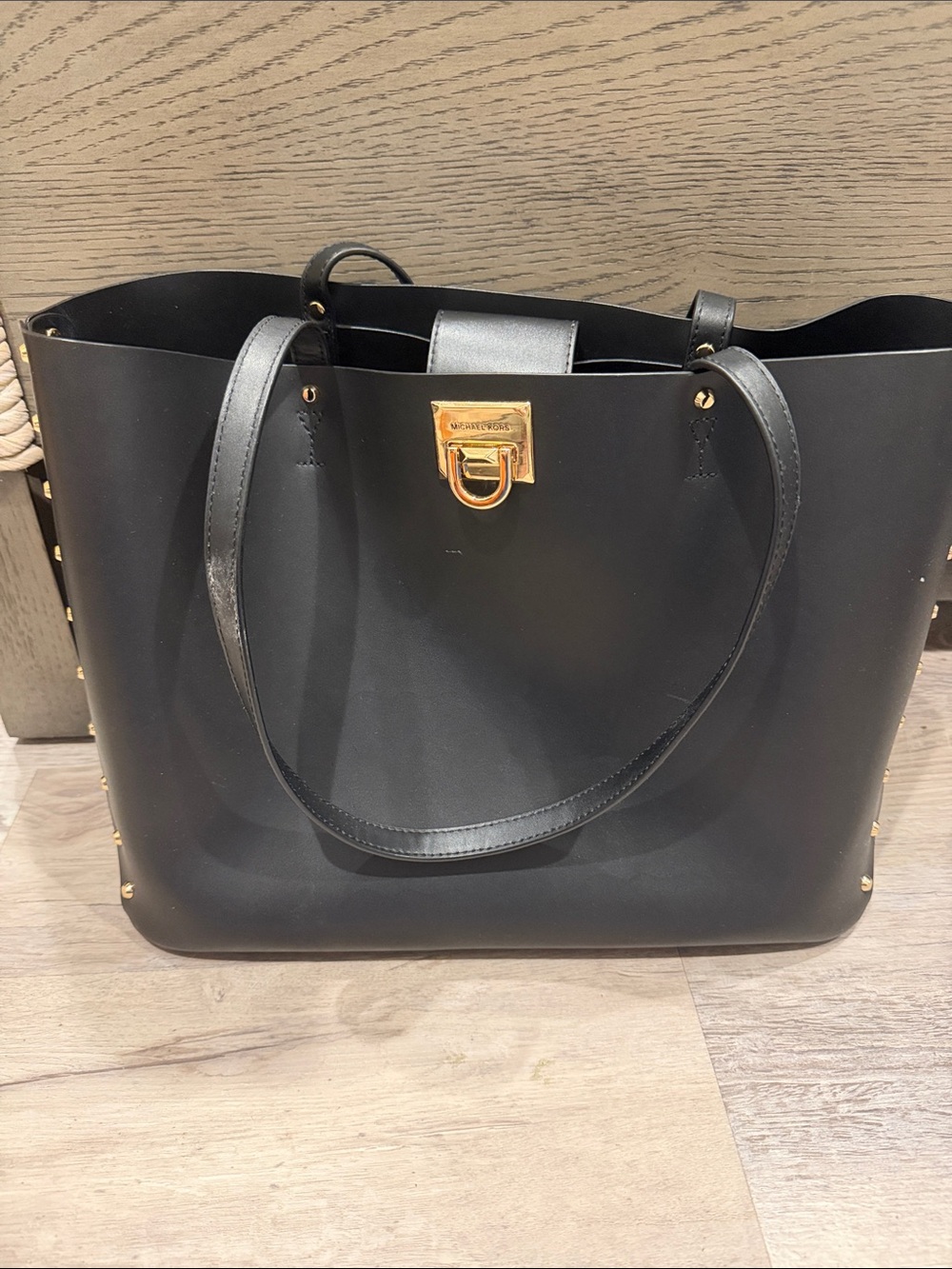 Michael Kors Black Tote with Gold Hardware